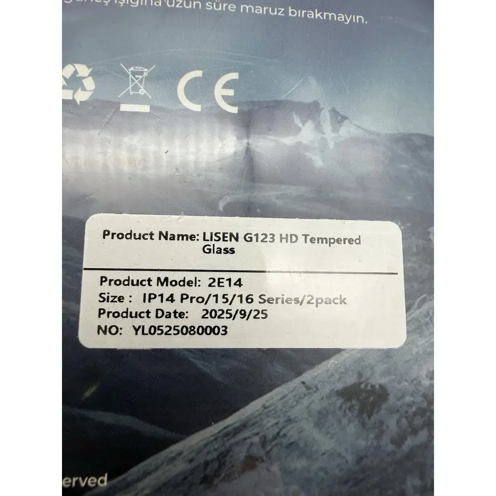 LISEN Screen Protector 9H+ Hardness Glass For iPhone 16/15 Pro & iPhone 14 Pro..